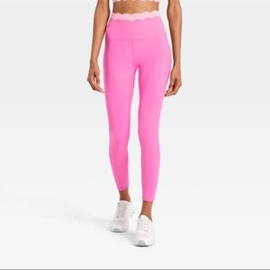 Women's High-Rise Scallop Leggings - JoyLab - Pink - XXS, L & XXL